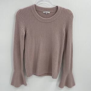 MADEWELL Sweater Dusty Pink Bell Sleeve Wool Blend Pullover Knit Women's XS